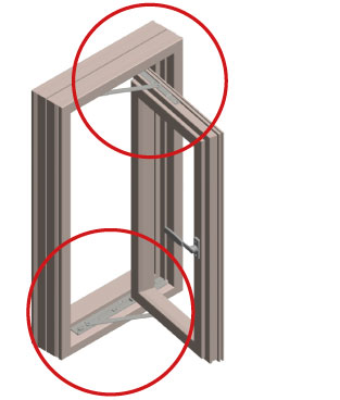 Illustration of sidehung window